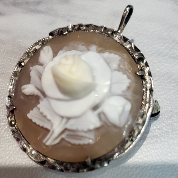 Real Shell Cameo Pin/Pendant - Picture 1 of 11